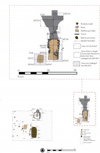 Inset map of Features 100 and 101 showing areas entered into DAACS