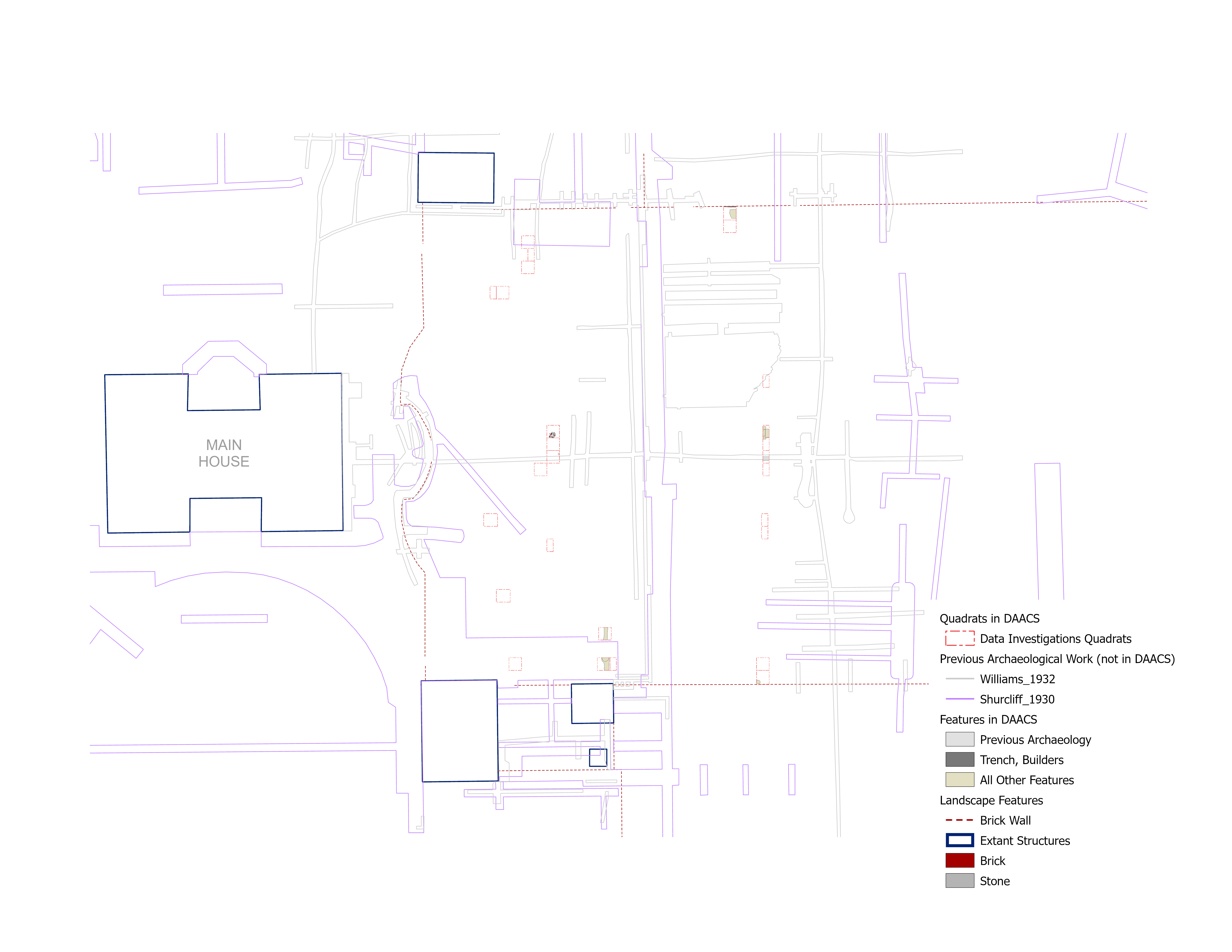 Digital map of East Garden of Stratford Hall