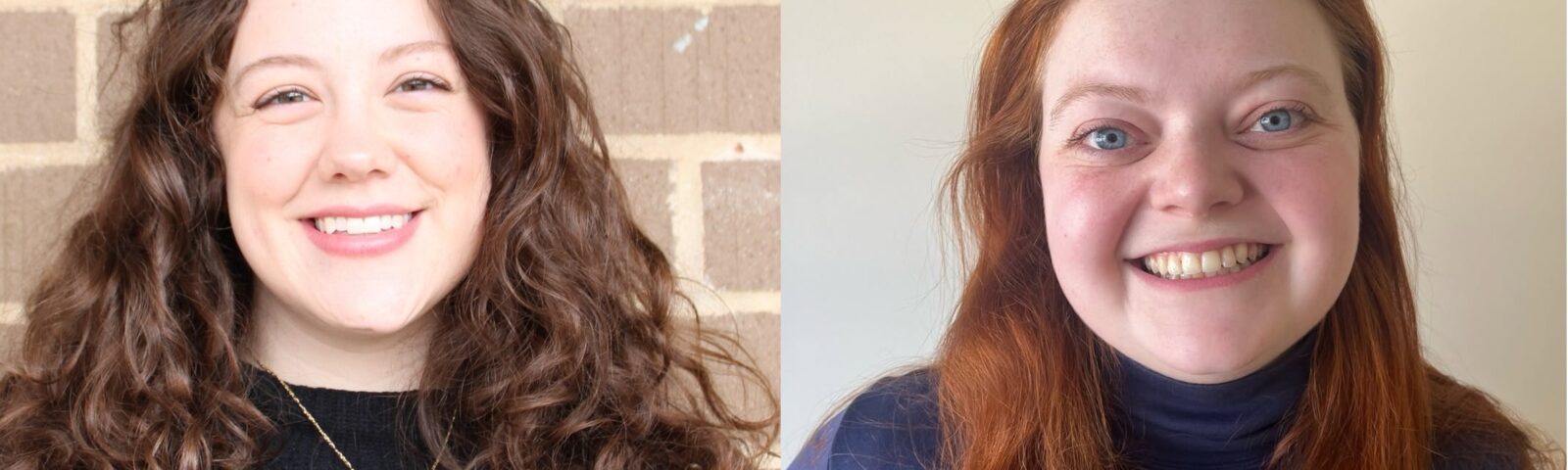 Headshots of two women. L: Emma Iracondo with long curly dark hair; R: Chiara Torrini with long straight red hair