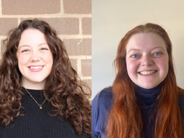 Headshots of two women. L: Emma Iracondo with long curly dark hair; R: Chiara Torrini with long straight red hair
