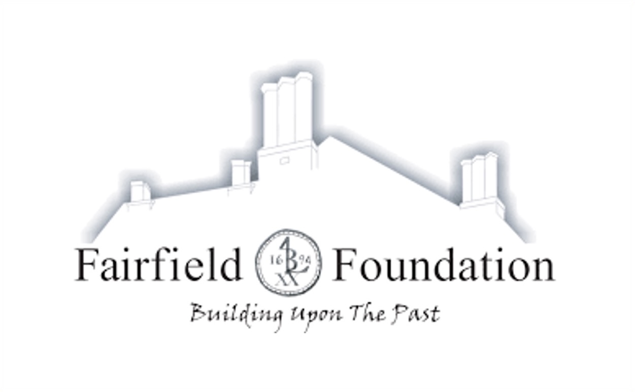 Outline of a house roof with "Fairfield Foundation, Building upon the Past" below