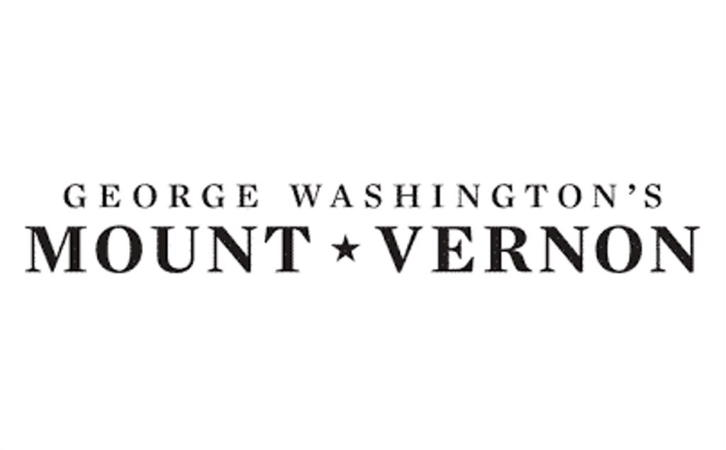 Black and white logo that reads "George Washington's Mount Vernon"